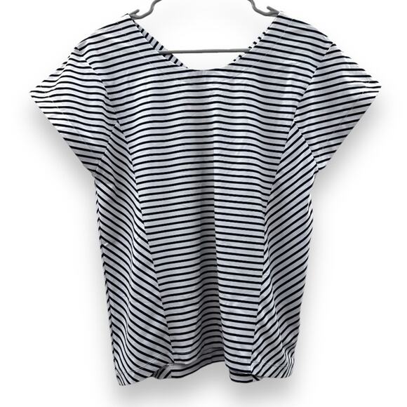 Helly Hansen Black & White Striped Short‎ Sleeve Strappy Back Top Size M - Picture 1 of 7